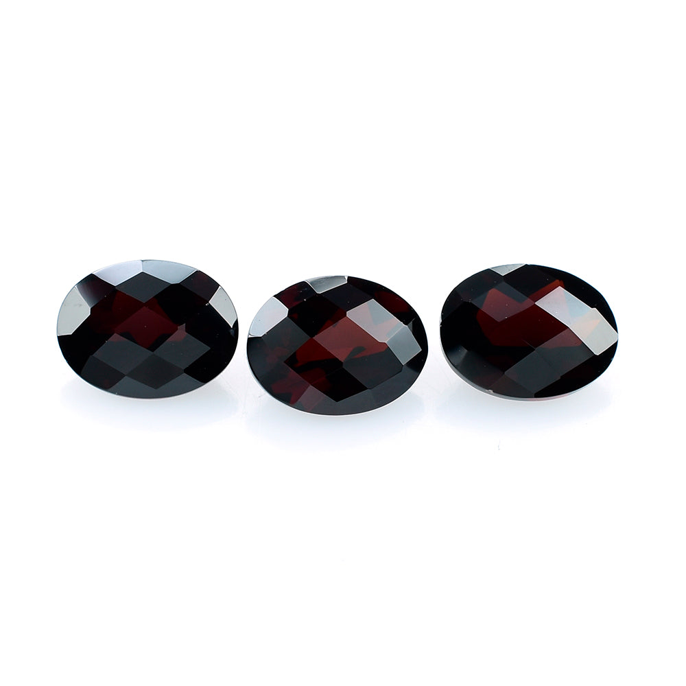 DARK RED GARNET CHECKER CUT OVAL 9X7MM 2.25 Cts.