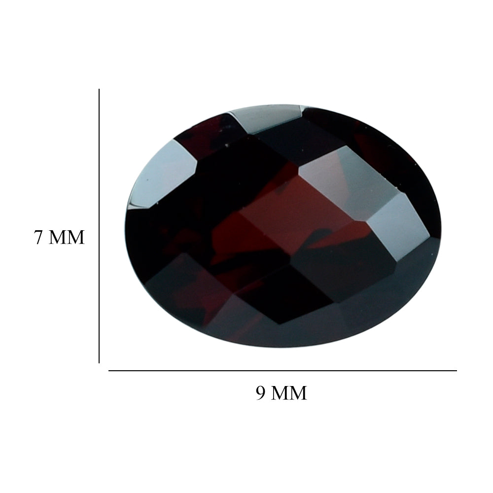 DARK RED GARNET CHECKER CUT OVAL 9X7MM 2.25 Cts.