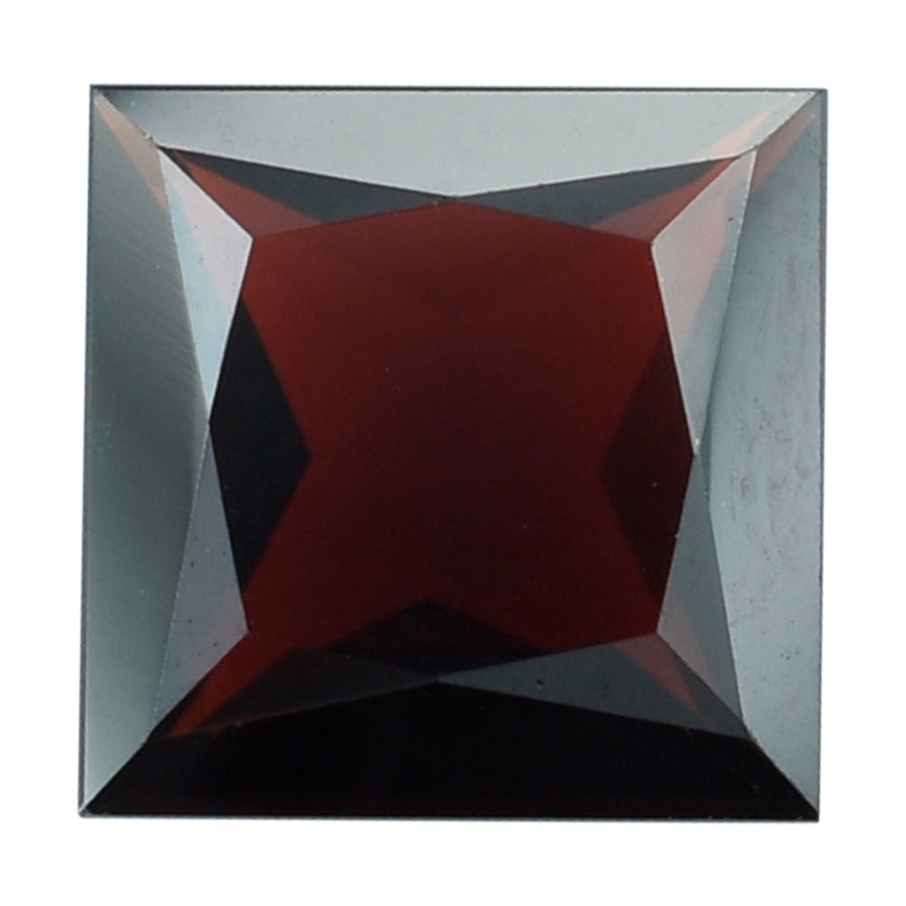 DARK RED GARNET PRINCESS CUT SQUARE 9MM 3.68 Cts.