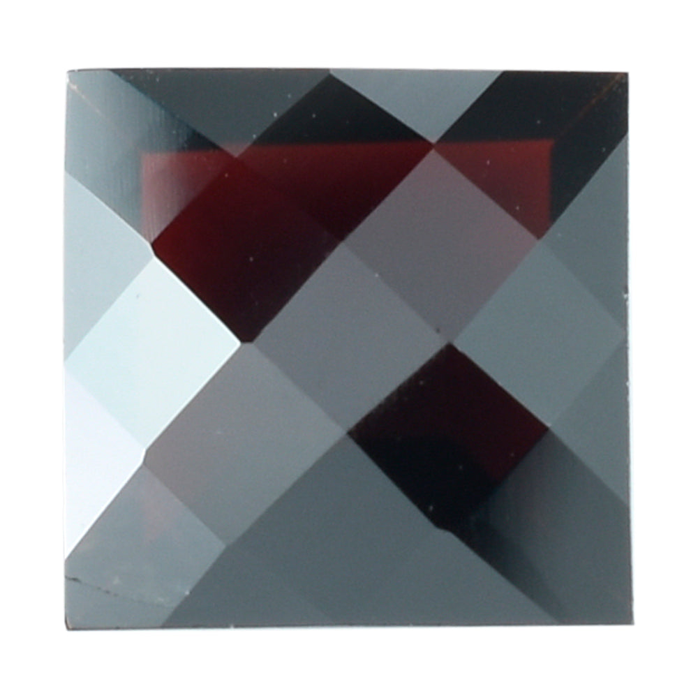 DARK RED GARNET CHECKER CUT SQUARE 10.00MM 4.40 Cts.
