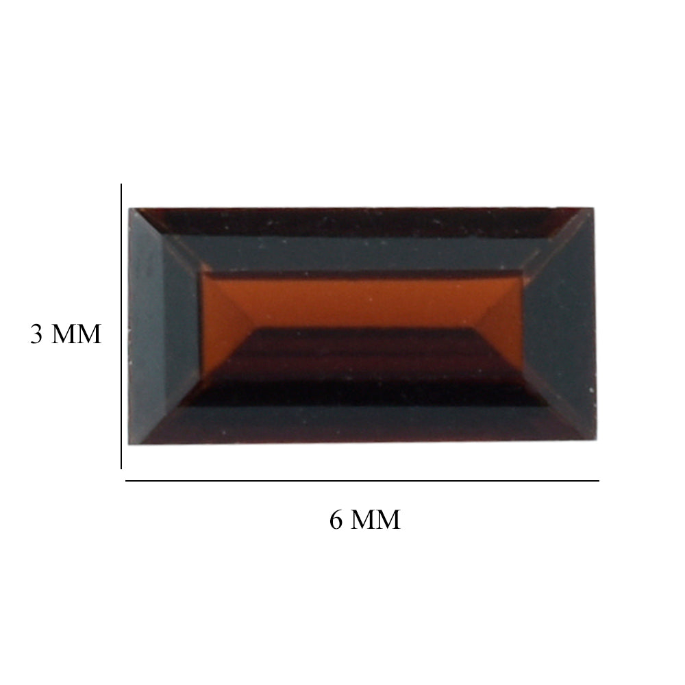 DARK RED GARNET CUT BAGUETTES 6x3MM 0.55 Cts.