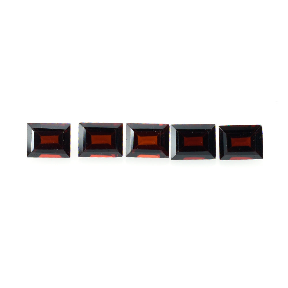 DARK RED GARNET CUT BAGUETTES 5X4MM 0.59 Cts.