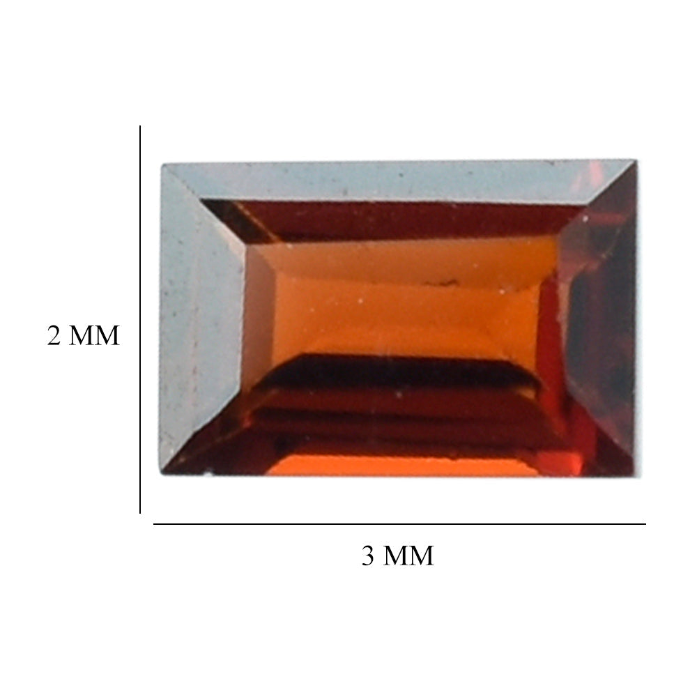 DARK RED GARNET CUT BAGUETTES 3X2MM 0.10 Cts.