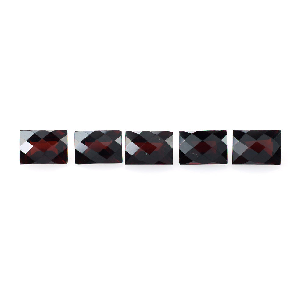 DARK RED GARNET CHECKER CUT BAGUETTES 7X5MM 1.22 Cts.