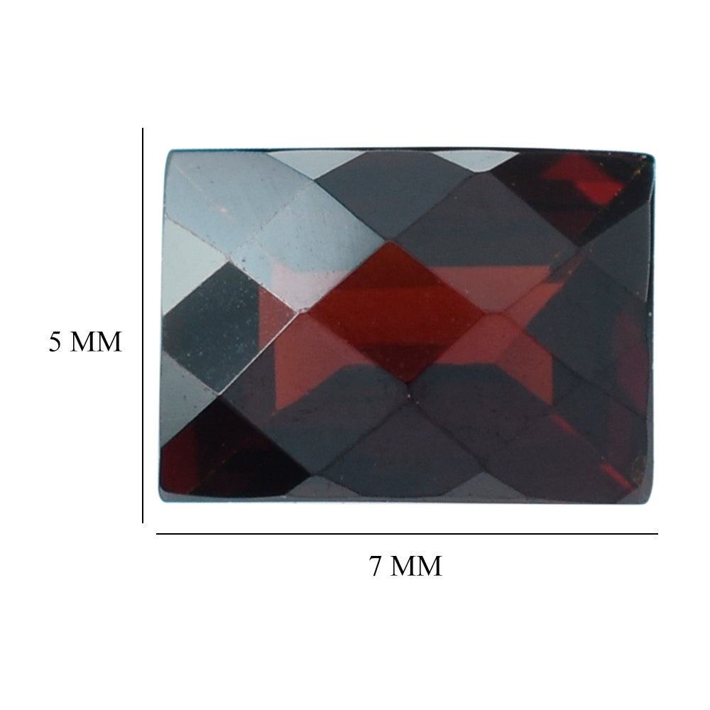 DARK RED GARNET CHECKER CUT BAGUETTES 7X5MM 1.22 Cts.