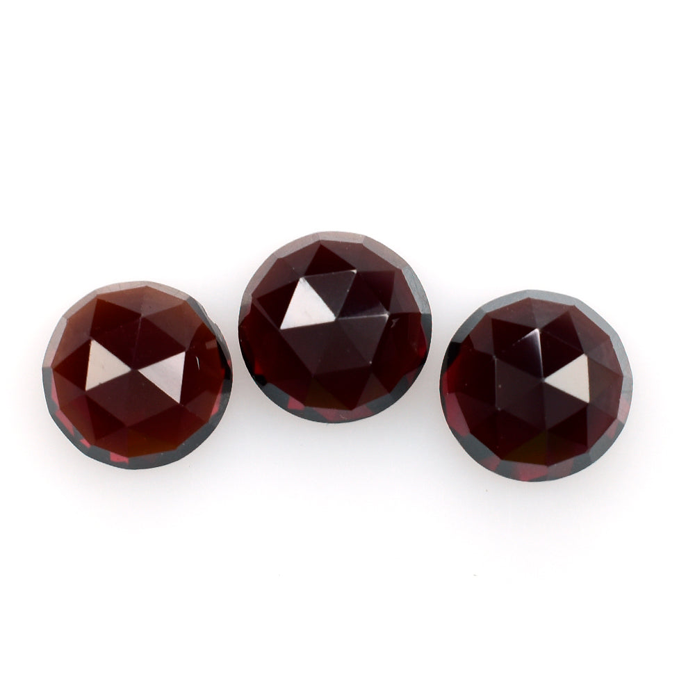 DARK RED GARNET ROSE CUT ROUND CAB 8.00MM 2.61 Cts.