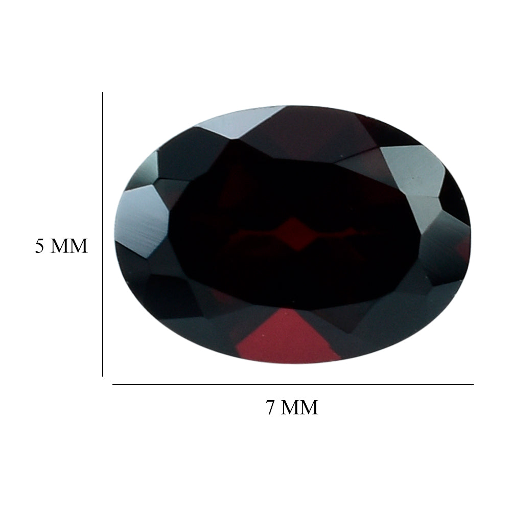 DARK RED GARNET CUT OVAL 7X5MM 1.00 Cts.