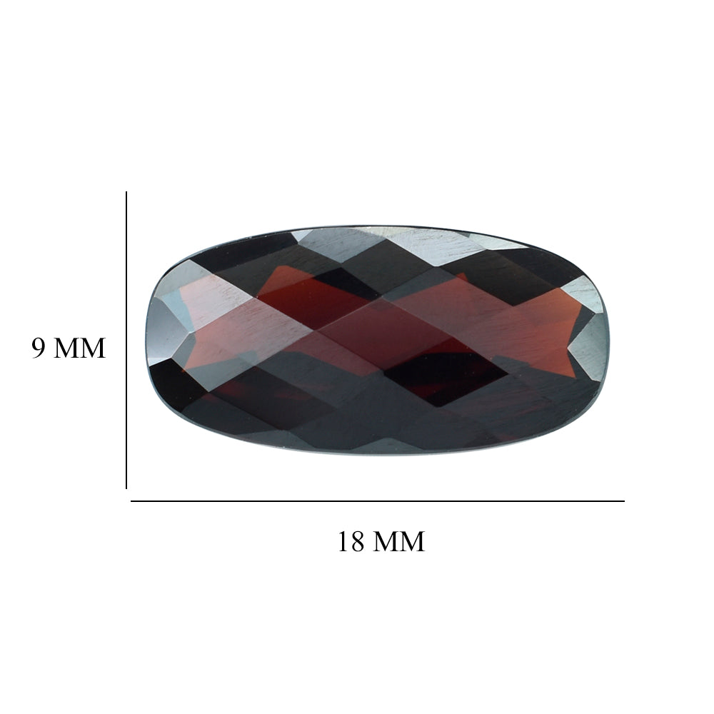 DARK RED GARNET CHECKER CUT CUSHION 18X9MM 7.21 Cts.