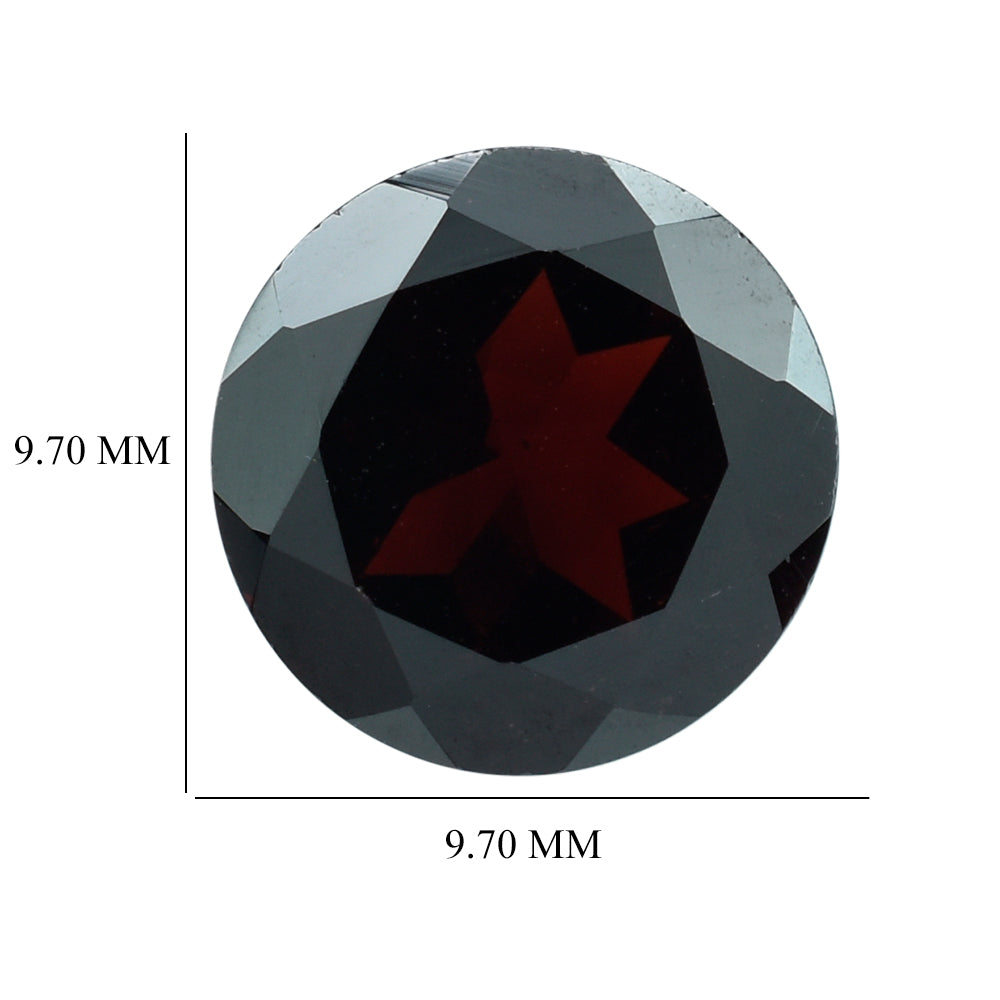 DARK RED GARNET CUT ROUND 9.70MM 3.71 Cts.
