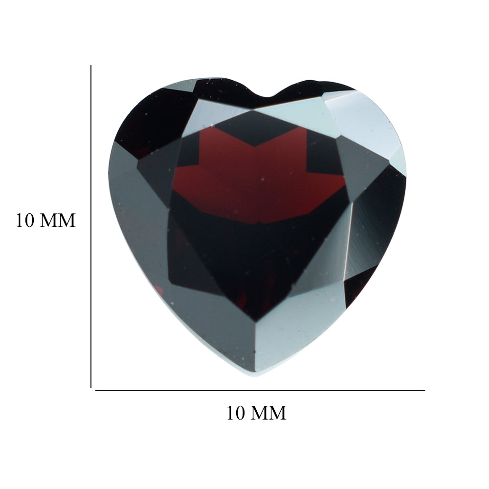 DARK RED GARNET CUT HEART 10.00MM 4.74 Cts.