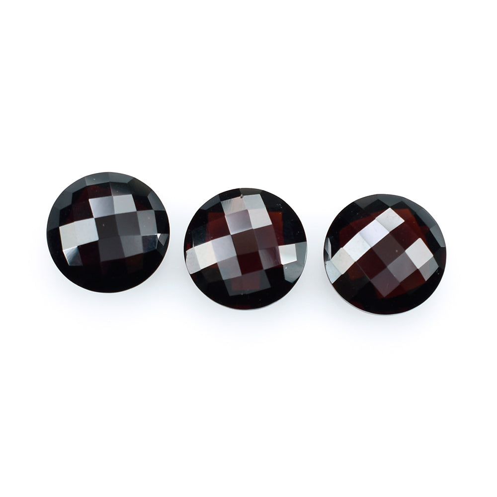 DARK RED GARNET BRIOLETTE ROUND 12MM 6.58 Cts.