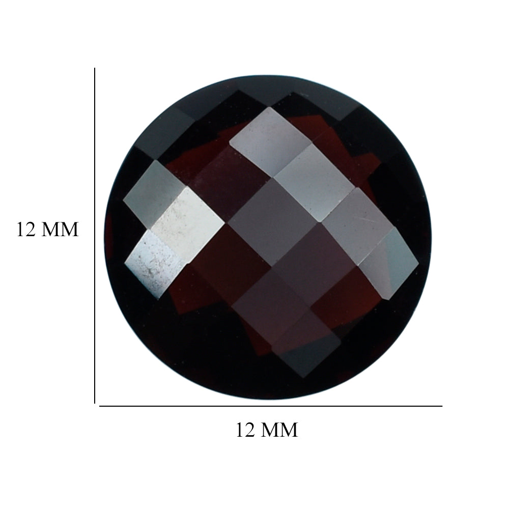 DARK RED GARNET BRIOLETTE ROUND 12MM 6.58 Cts.