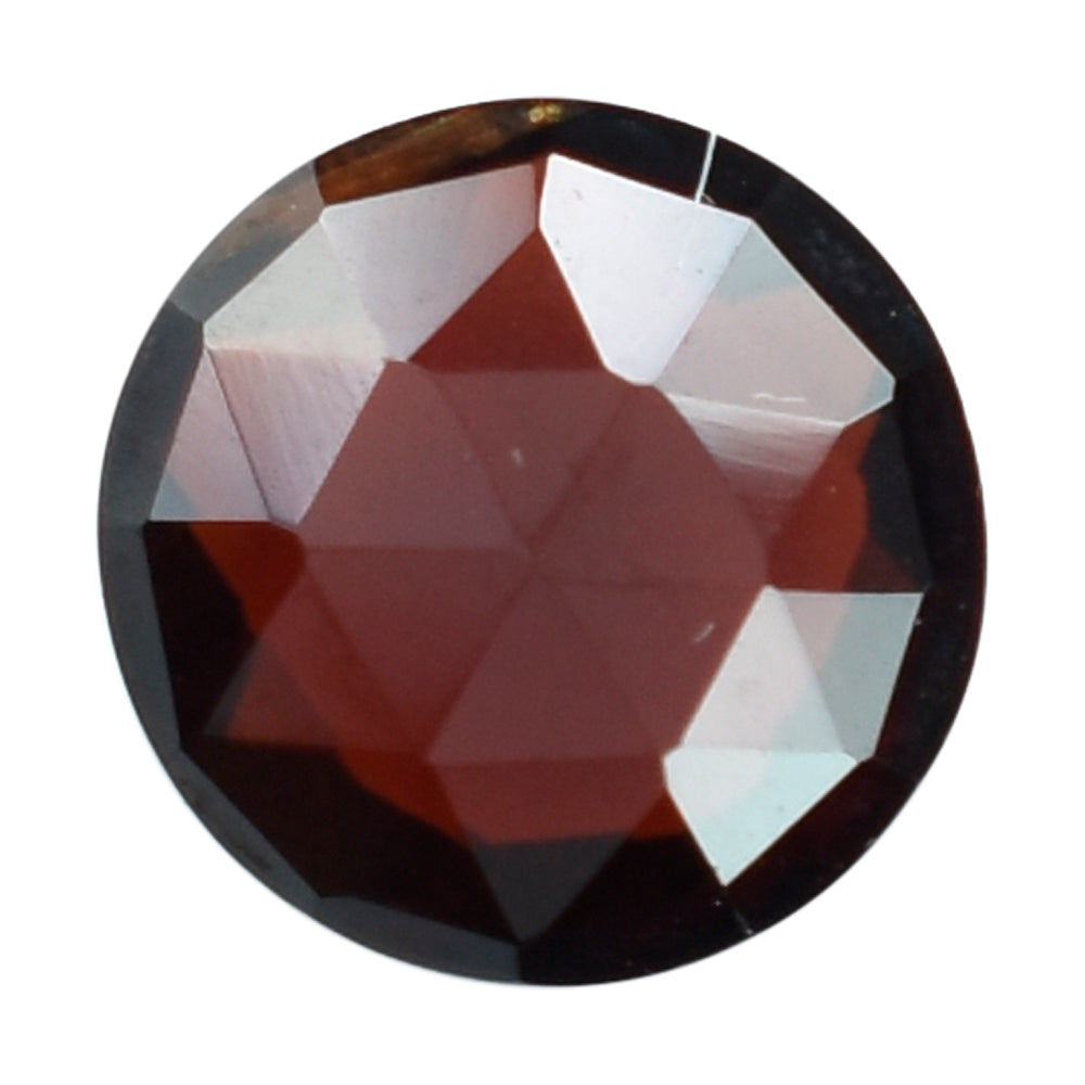 DARK RED GARNET ROSE CUT BRIOLETTE ROUND 7MM 1.55 Cts.
