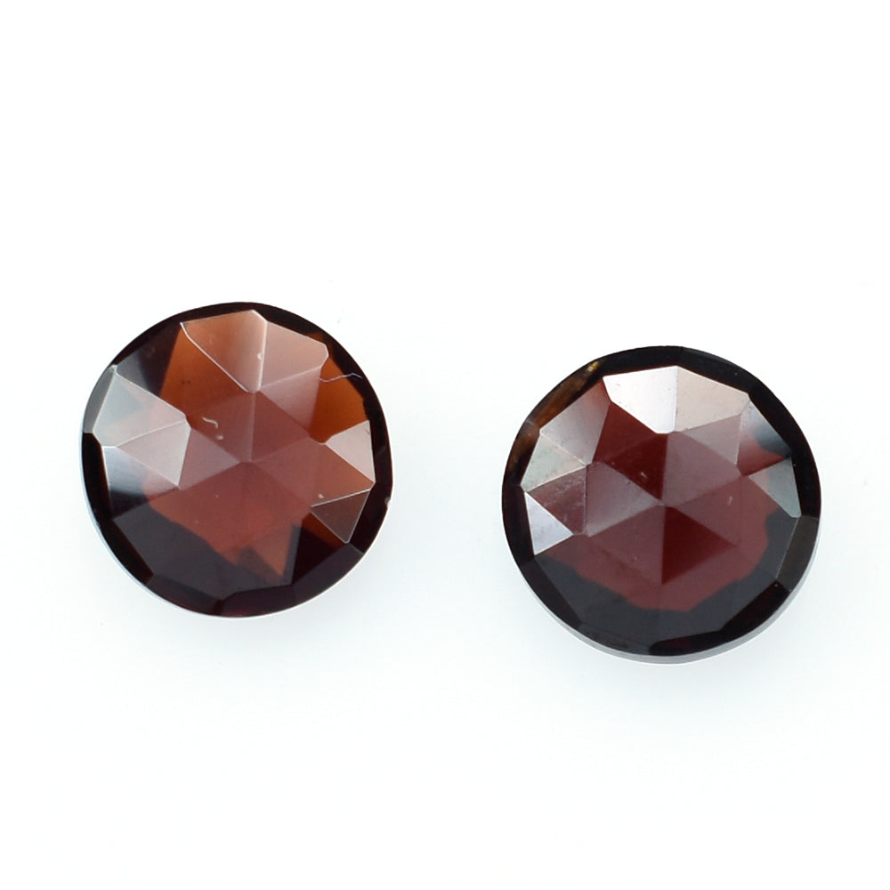 DARK RED GARNET ROSE CUT BRIOLETTE ROUND 7MM 1.55 Cts.