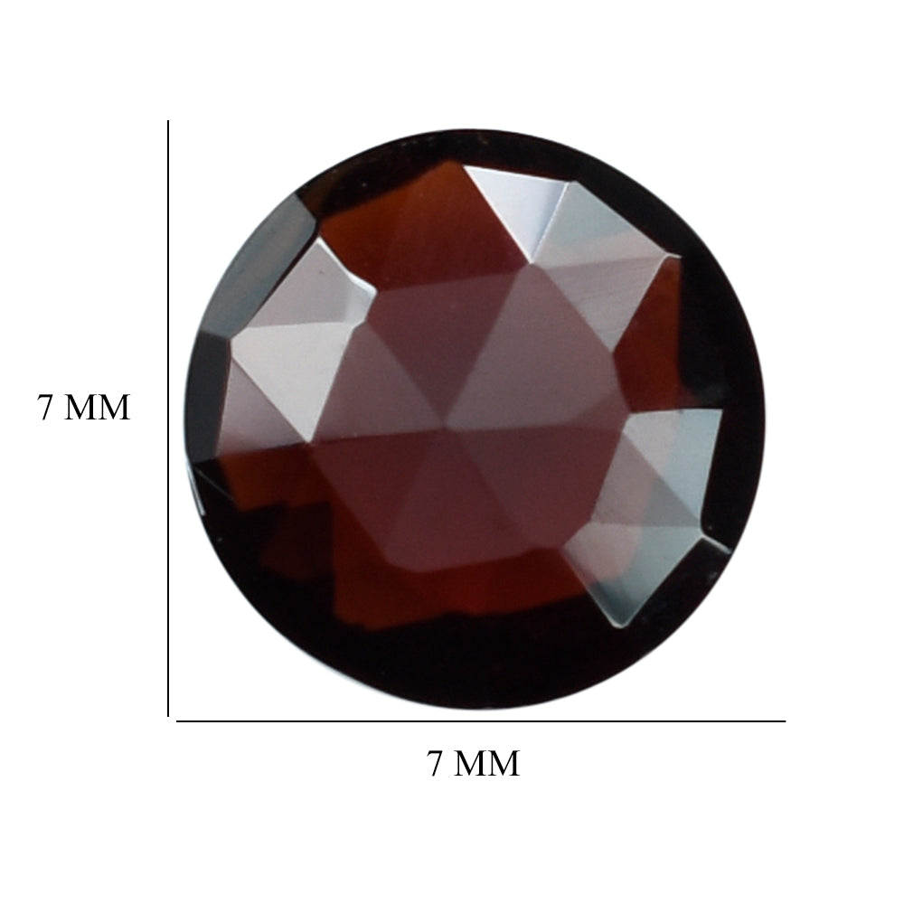 DARK RED GARNET ROSE CUT BRIOLETTE ROUND 7MM 1.55 Cts.