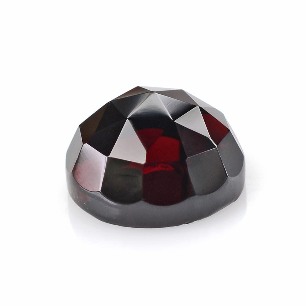 DARK RED GARNET ROSE CUT ROUND CAB 10MM 5.69 Cts.