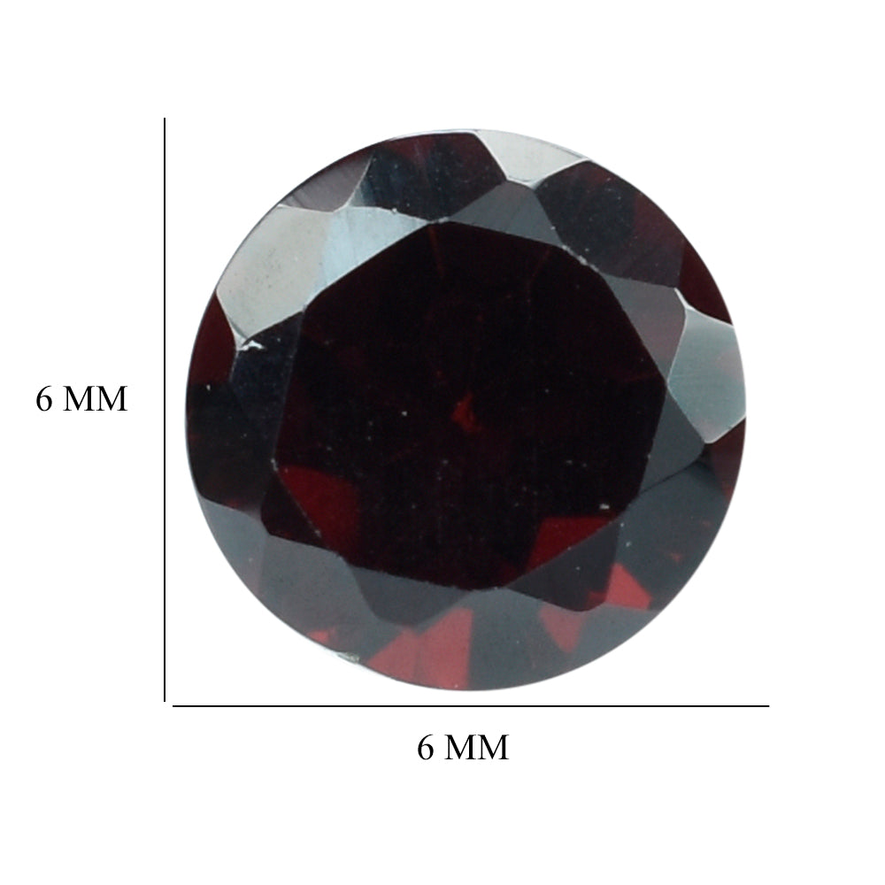 DARK RED GARNET CUT ROUND 6MM 1.12 Cts.