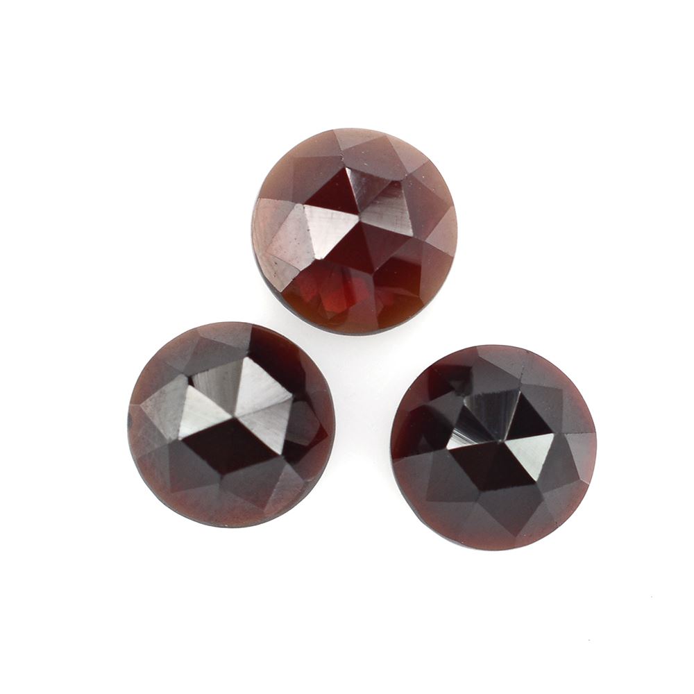 DARK RED GARNET ROSE CUT ROUND CAB 6MM 1.10 Cts.