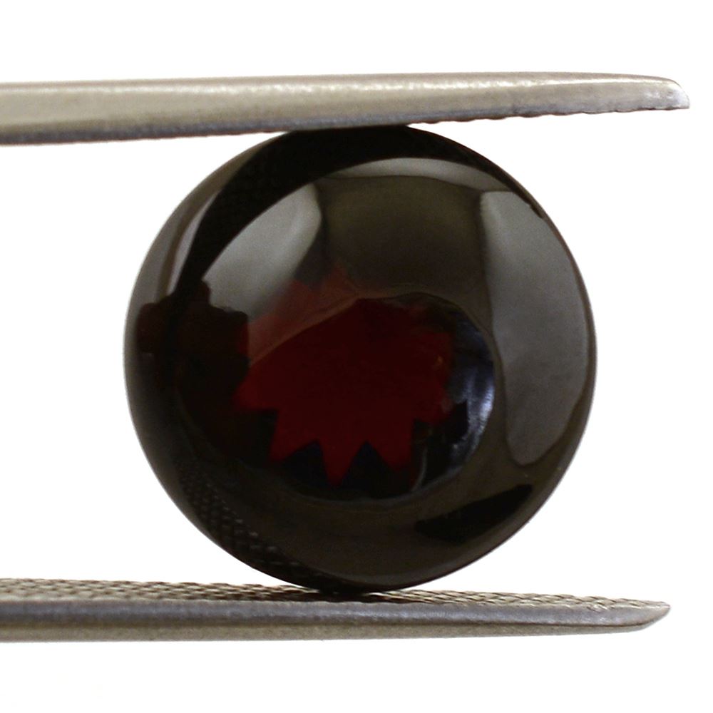 DARK RED GARNET BUFFTOP CONCAVE ROUND 12MM 9.35 Cts.