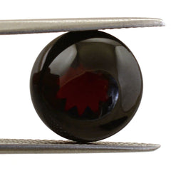 DARK RED GARNET BUFFTOP CONCAVE ROUND 12MM 9.35 Cts.