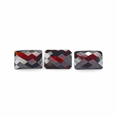 DARK RED GARNET CHECKER CUT OCTAGON 13X9MM 6.7 Cts.