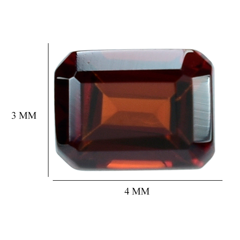 RED GARNET CUT OCTAGON 4X3MM 0.25 Cts.