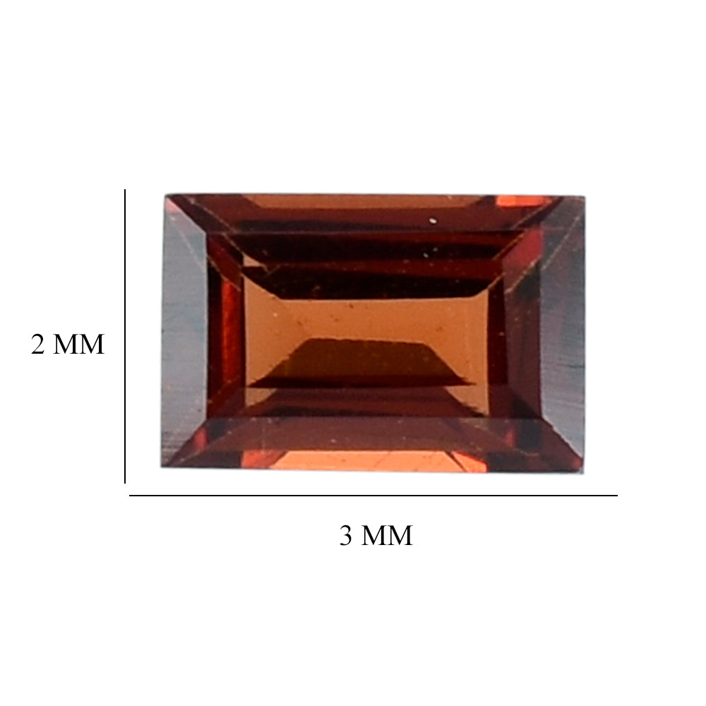 RED GARNET CUT BAGUETTES 3X2MM 0.11 Cts.