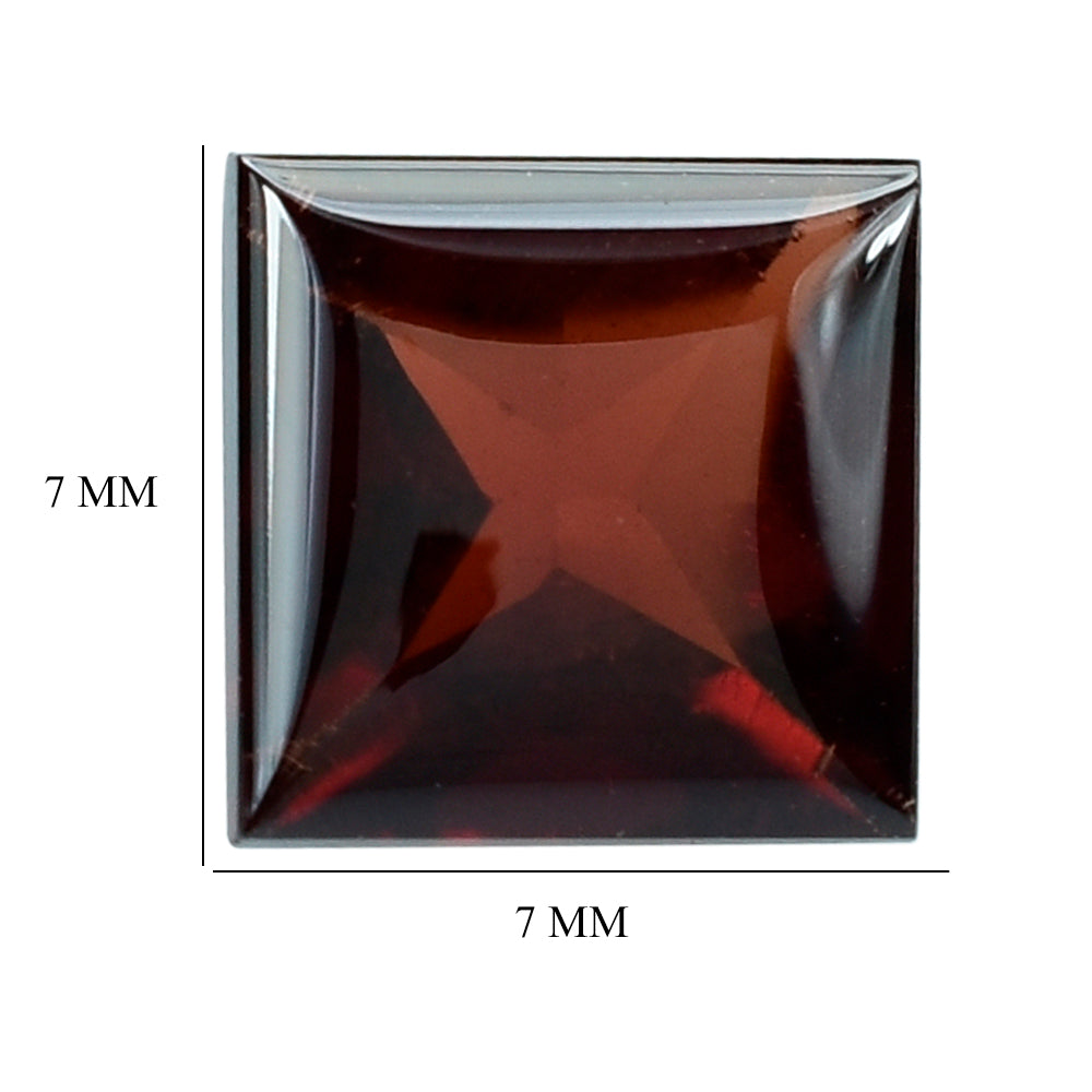 RED GARNET BUFFTOP PRINCESS CUT SQUARE 7.00MM 2.29 Cts.