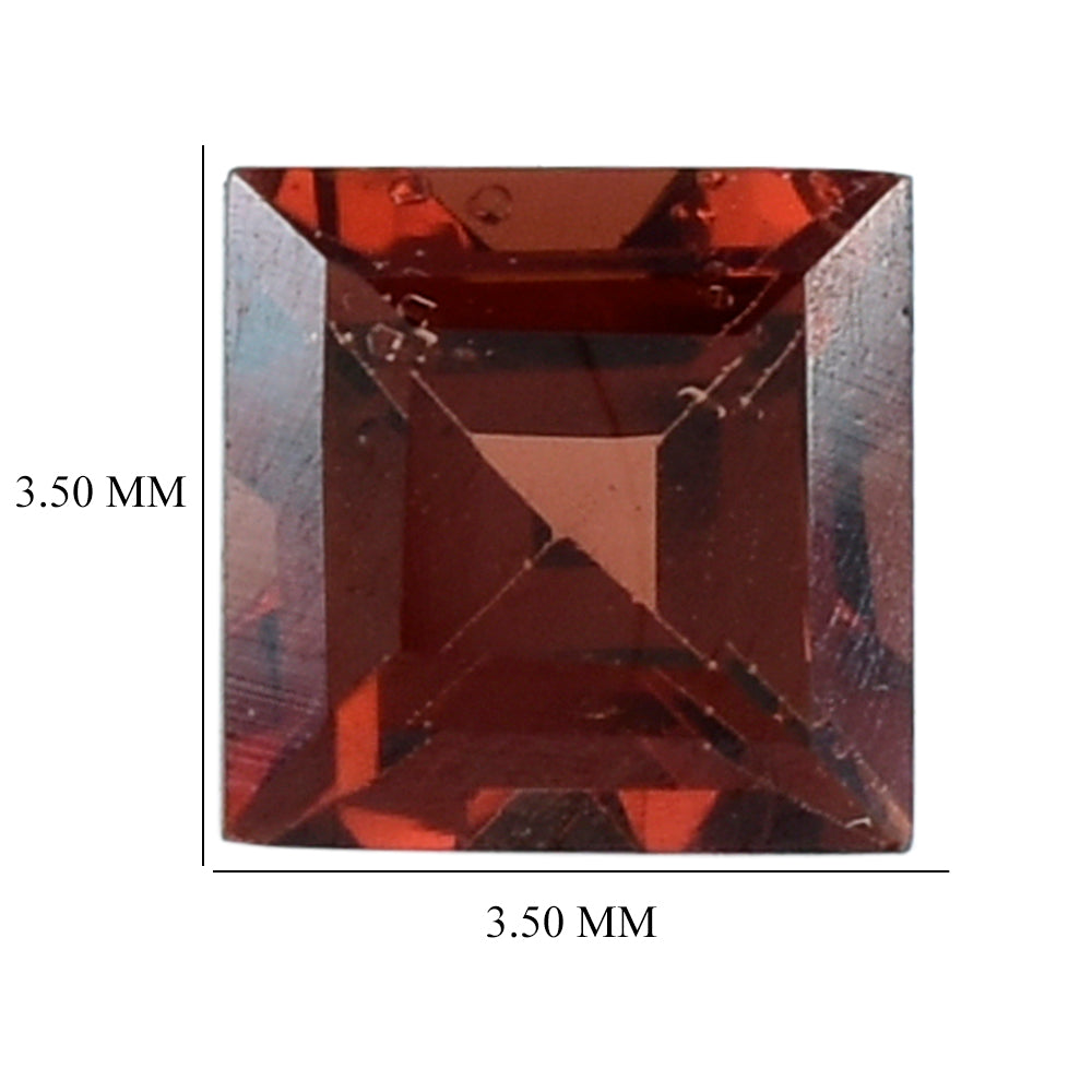 RED GARNET CUT SQUARE 3.50MM 0.49 CTS