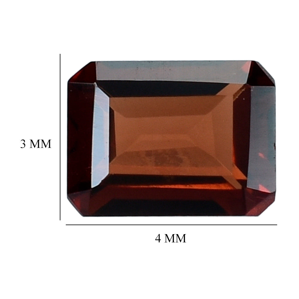 RED GARNET CUT OCTAGON 4X3MM 0.25 Cts.