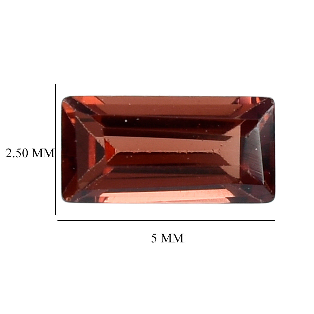 RED GARNET CUT BAGUETTE 5X2.50MM 0.28 Cts.