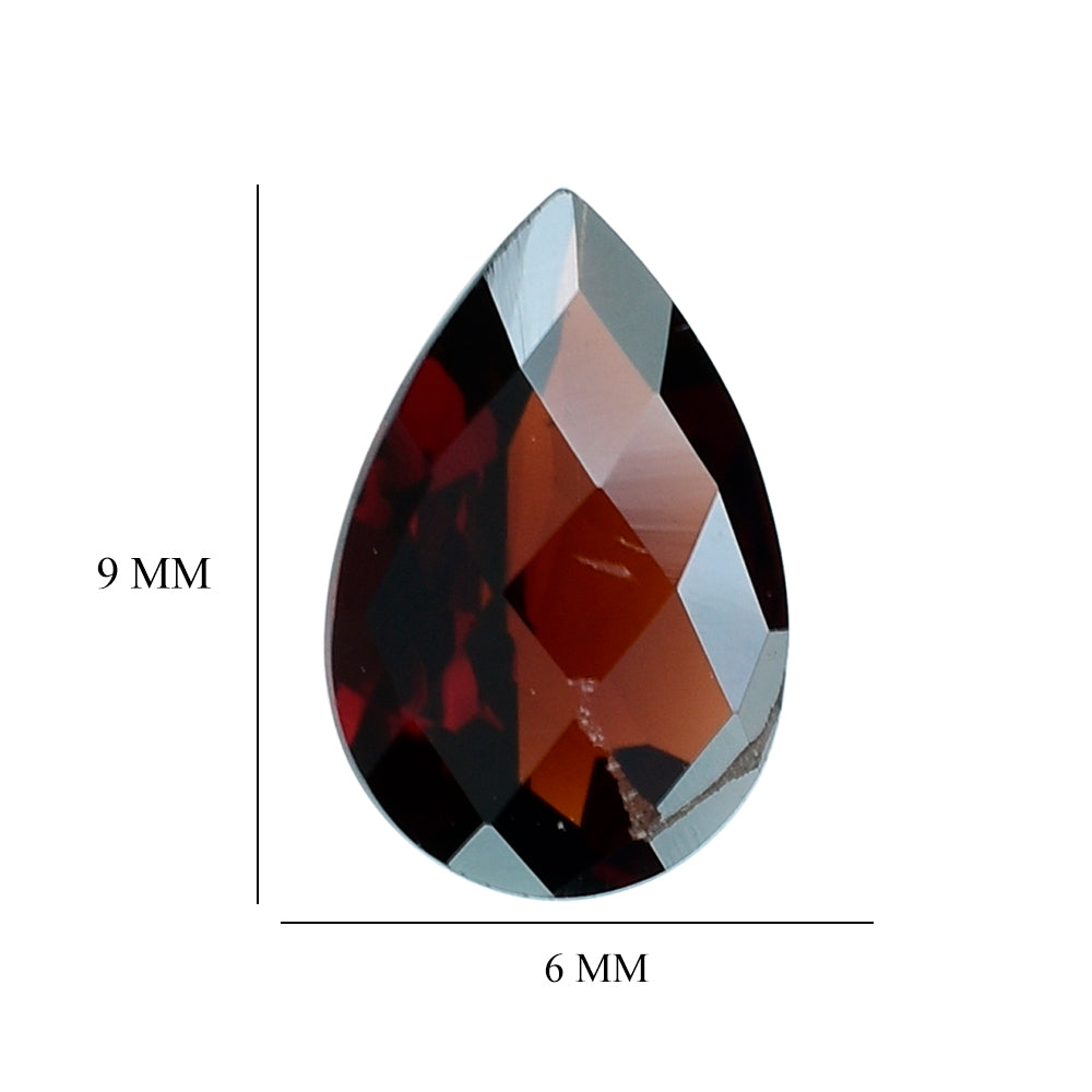 RED GARNET CHECKER CUT PEAR 9X6MM 1.47 Cts.
