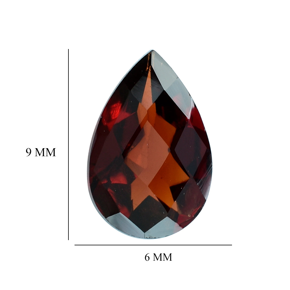 RED GARNET CHECKER CUT PEAR 9X6MM 1.43 Cts.