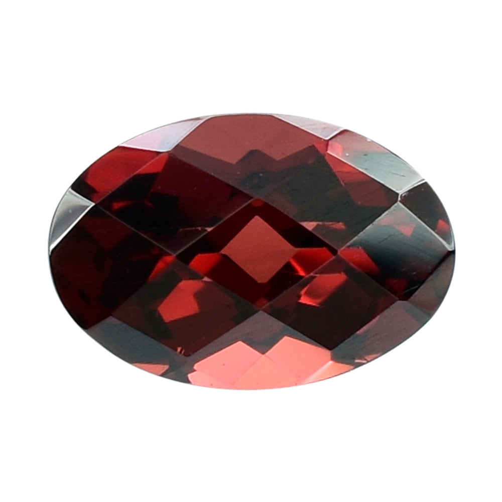 RED GARNET CHECKER CUT OVAL 6X4MM 0.70 Cts.