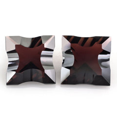 RED GARNET CONCAVE NINETY CUT SQUARE 12MM 7.33 Cts.