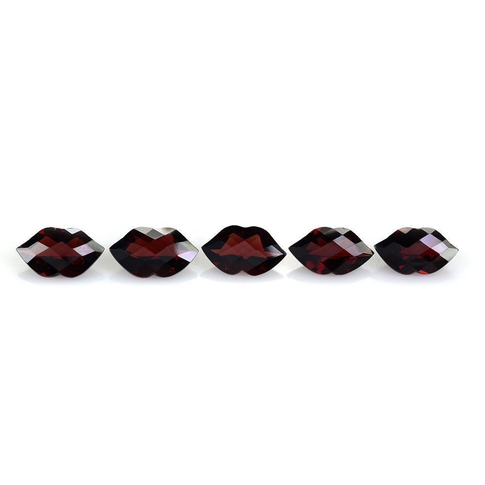 RED GARNET CHECKER CUT LIPS 16X9MM 5.94 Cts.