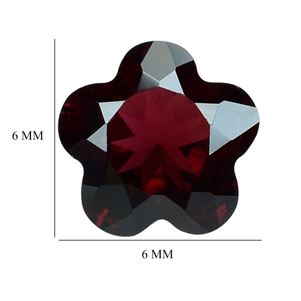 RED GARNET (OPEN) CUT FLOWER LEAF 6MM (TH.360-4.00MM) 1.25 Cts.