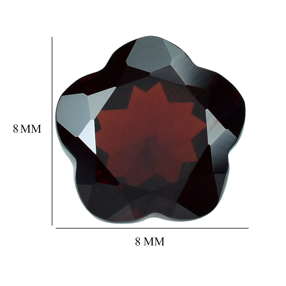 RED GARNET (MEDIUM) CUT FLOWER 5 LEAF 8MM (TH.4.80-5.20MM) 2.59 Cts.