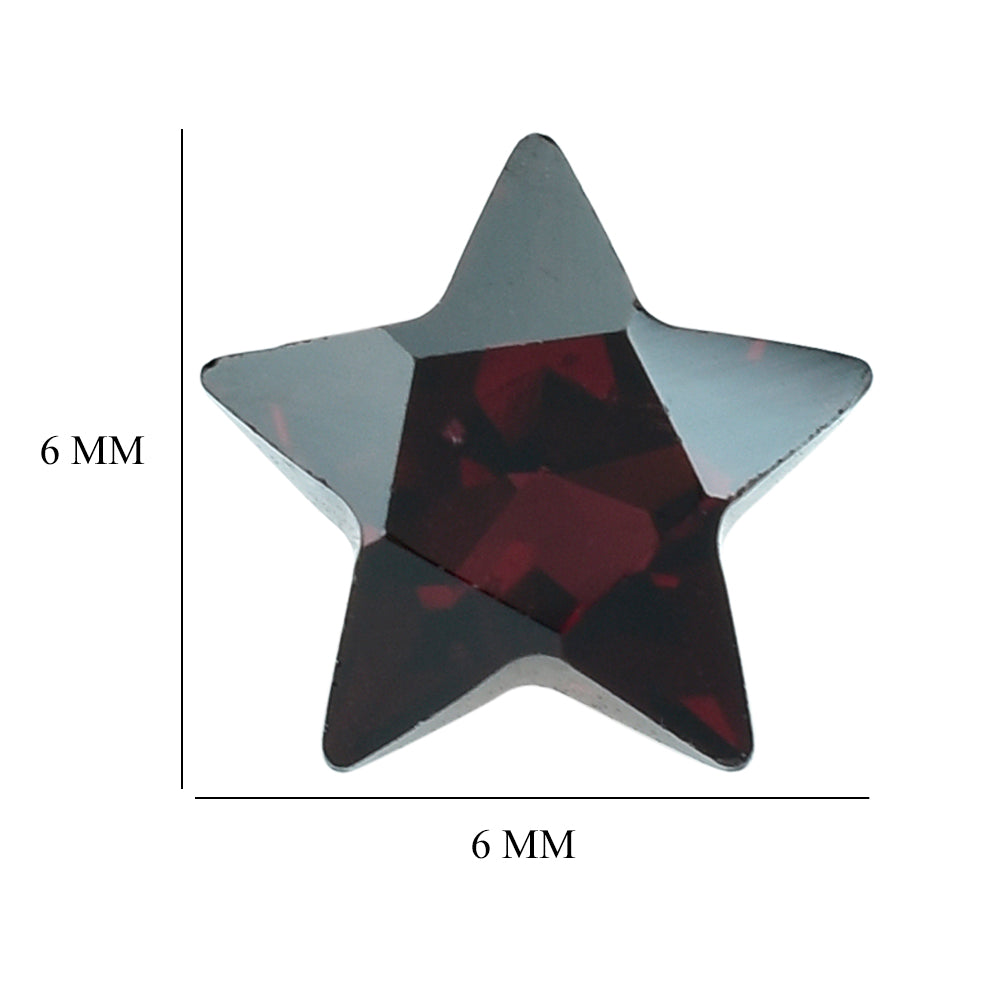 RED GARNET (OPEN) CUT STAR 6MM (TH.-3.90-4.30MM) 1.00 Cts.
