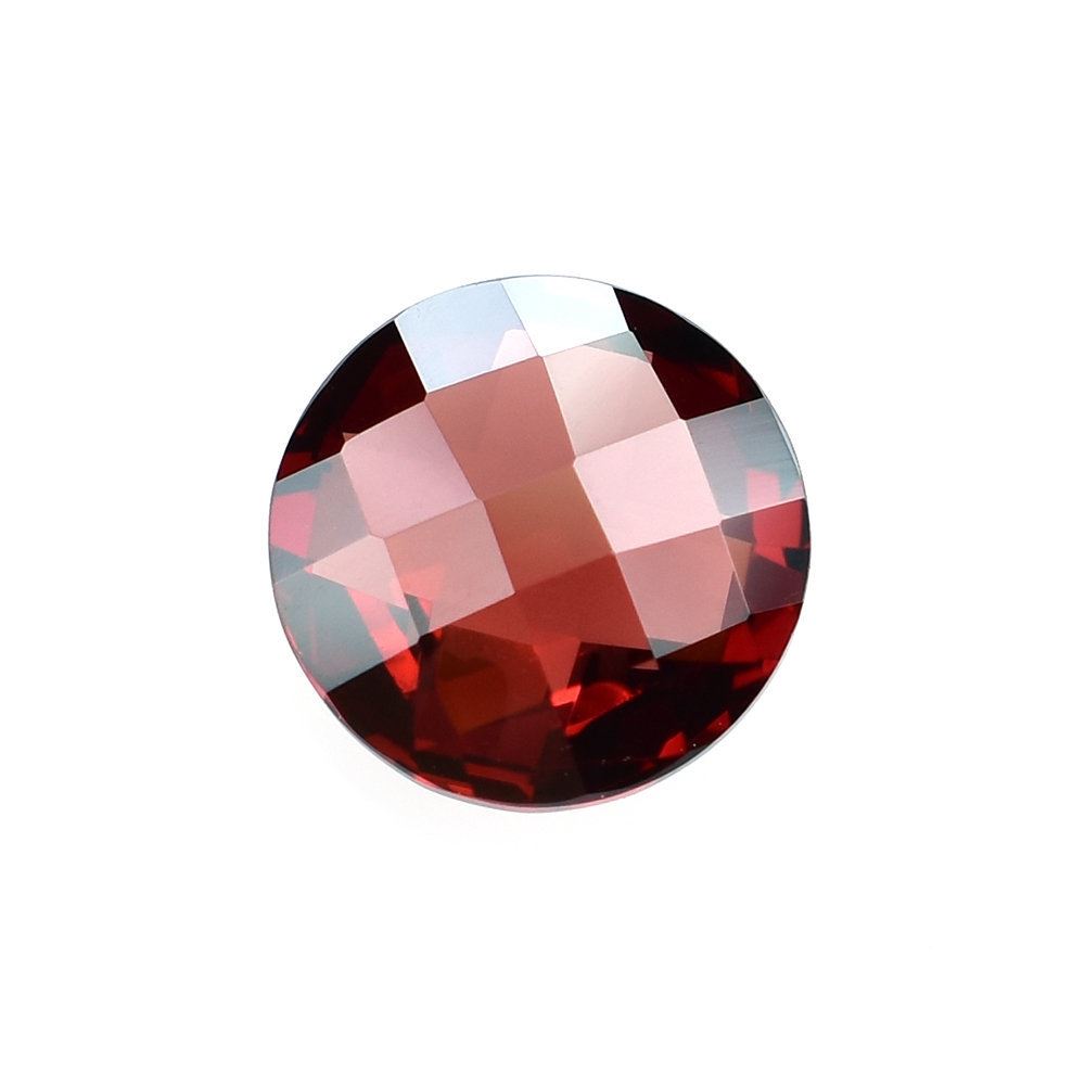 RED GARNET CHECKER CUT BRIOLETTE ROUND (OPEN RED) (CLEAN) 8.00MM 2.30 Cts.