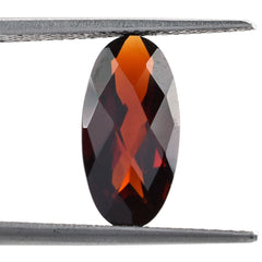 RED GARNET CHECKER CUT BRIOLETTE OVAL (OPEN RED) 14X7MM 3.50 Cts.