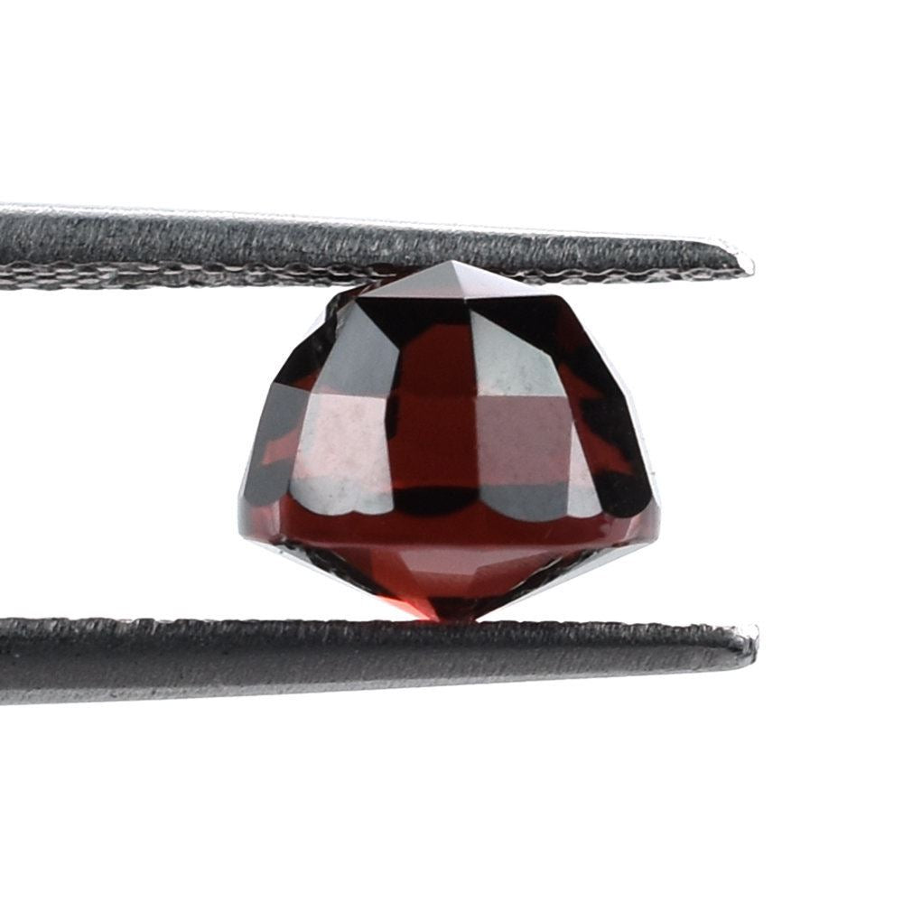 RED GARNET ROSE CUT TOP CONCAVE CUT BACK CUT BULLET (OPEN RED/CLEAN) 8.00MM 3.83 Cts.