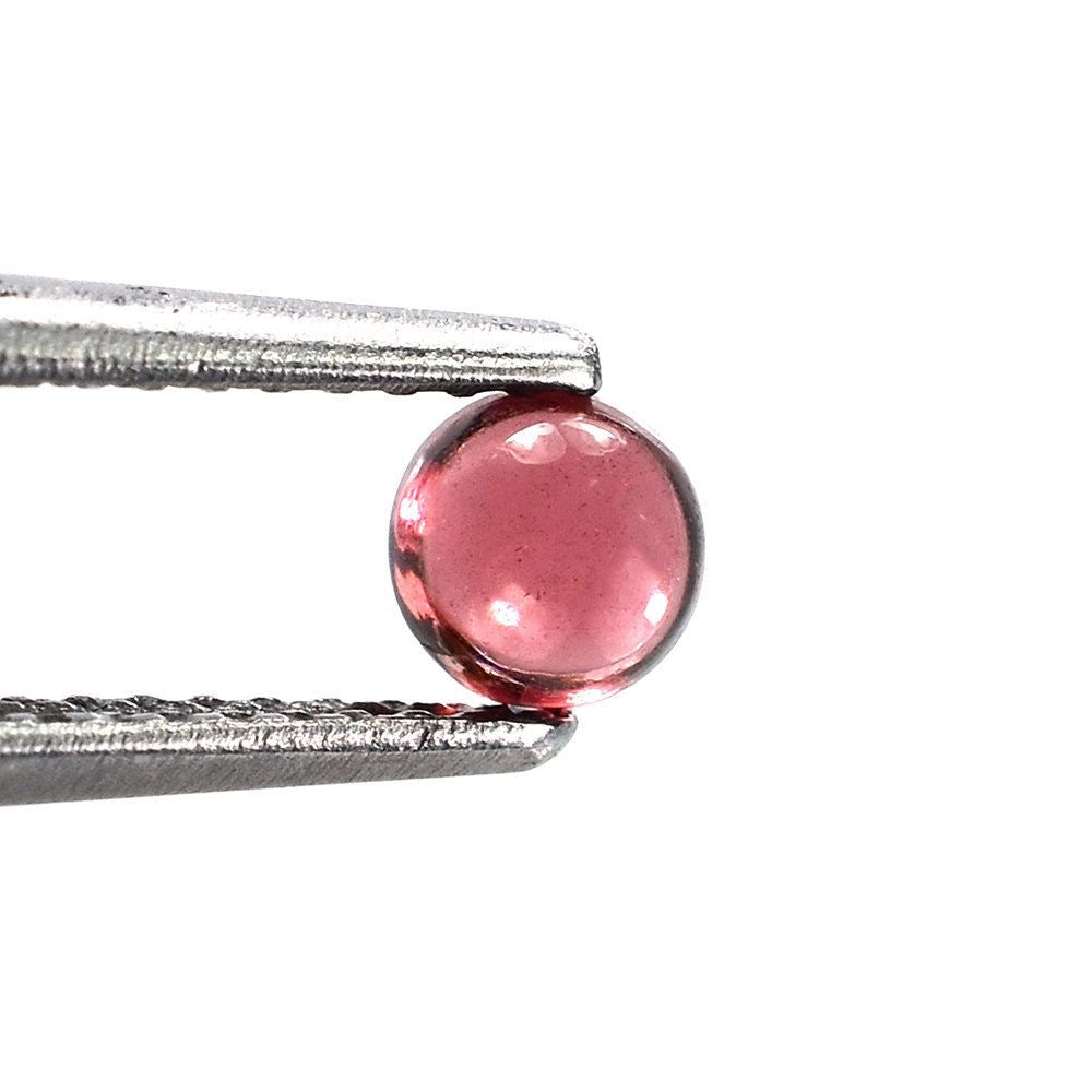 RED GARNET PLAIN ROUND CAB 4X4MM 0.38 Cts.