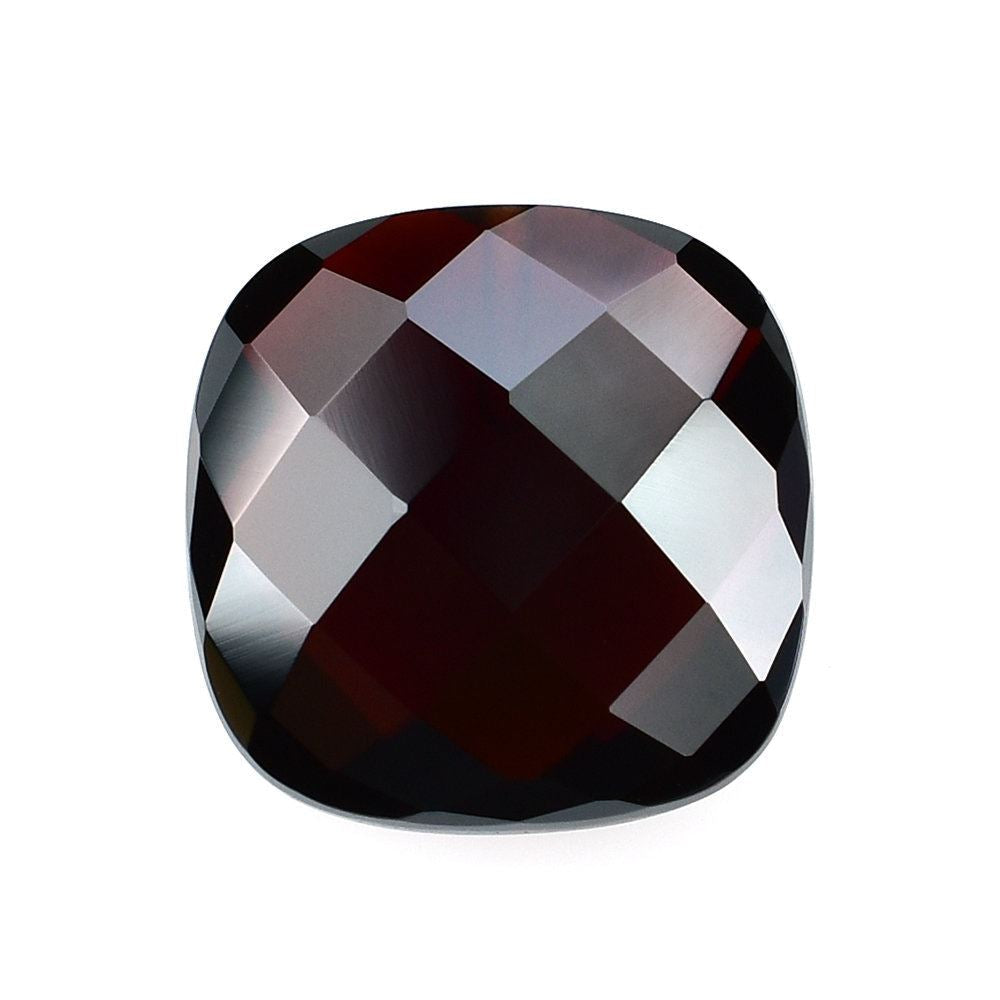 RED GARNET CHECKER CUT BRIOLETTE CUSHION (VERY DARK/CLEAN) (FILL DRILL-1.00MM) 13X13MM 10.20 Cts.