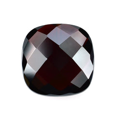 RED GARNET CHECKER CUT BRIOLETTE CUSHION (VERY DARK/CLEAN) (FILL DRILL-1.00MM) 13X13MM 10.20 Cts.
