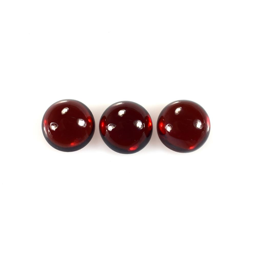 GARNET PLAIN ROUND CAB (MEDIUM RED)(CLEAN) 8.00X8.00 MM 2.97 Cts.