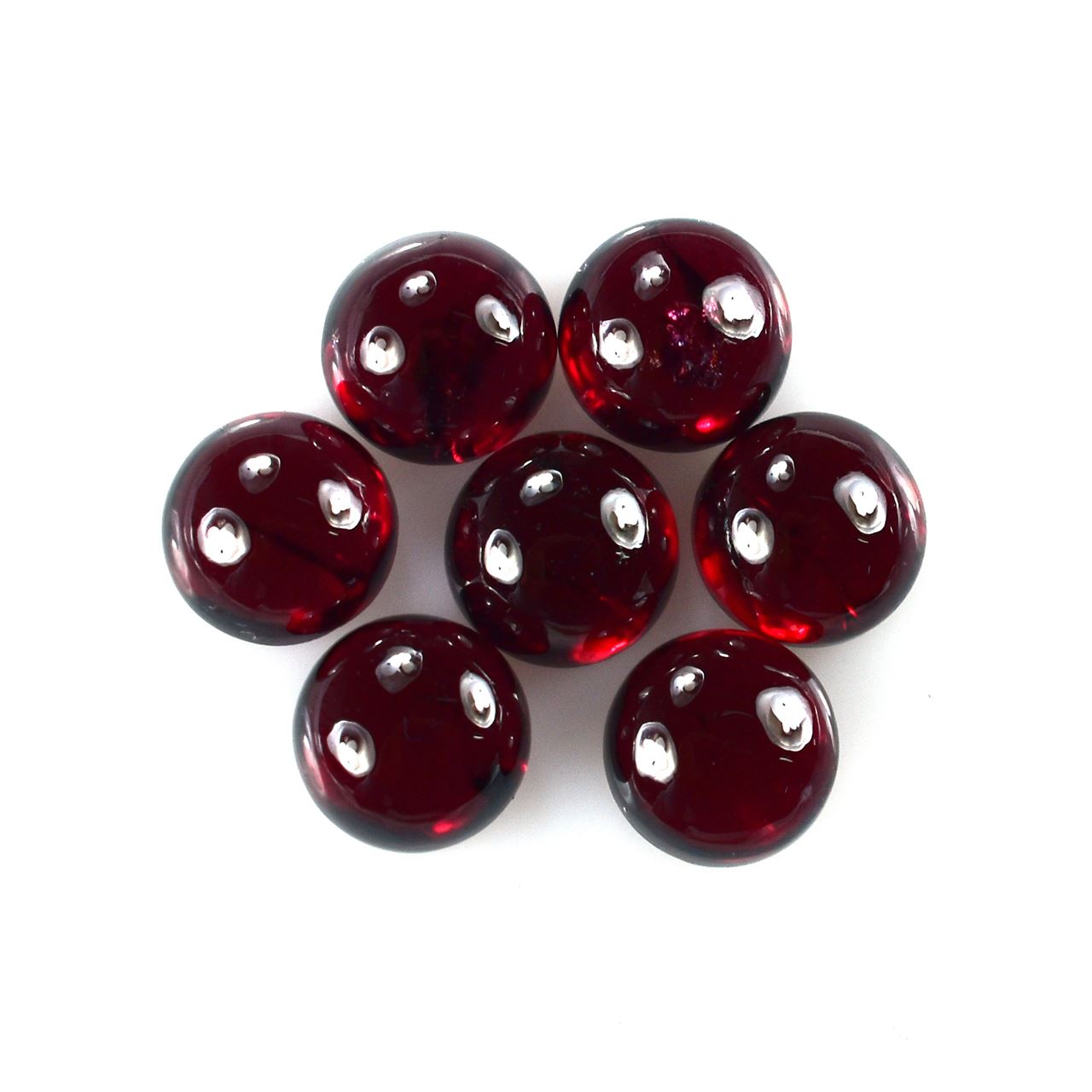 GARNET PLAIN ROUND CAB (DARK RED)(HI) 8.00X8.00 MM 3.20 Cts.