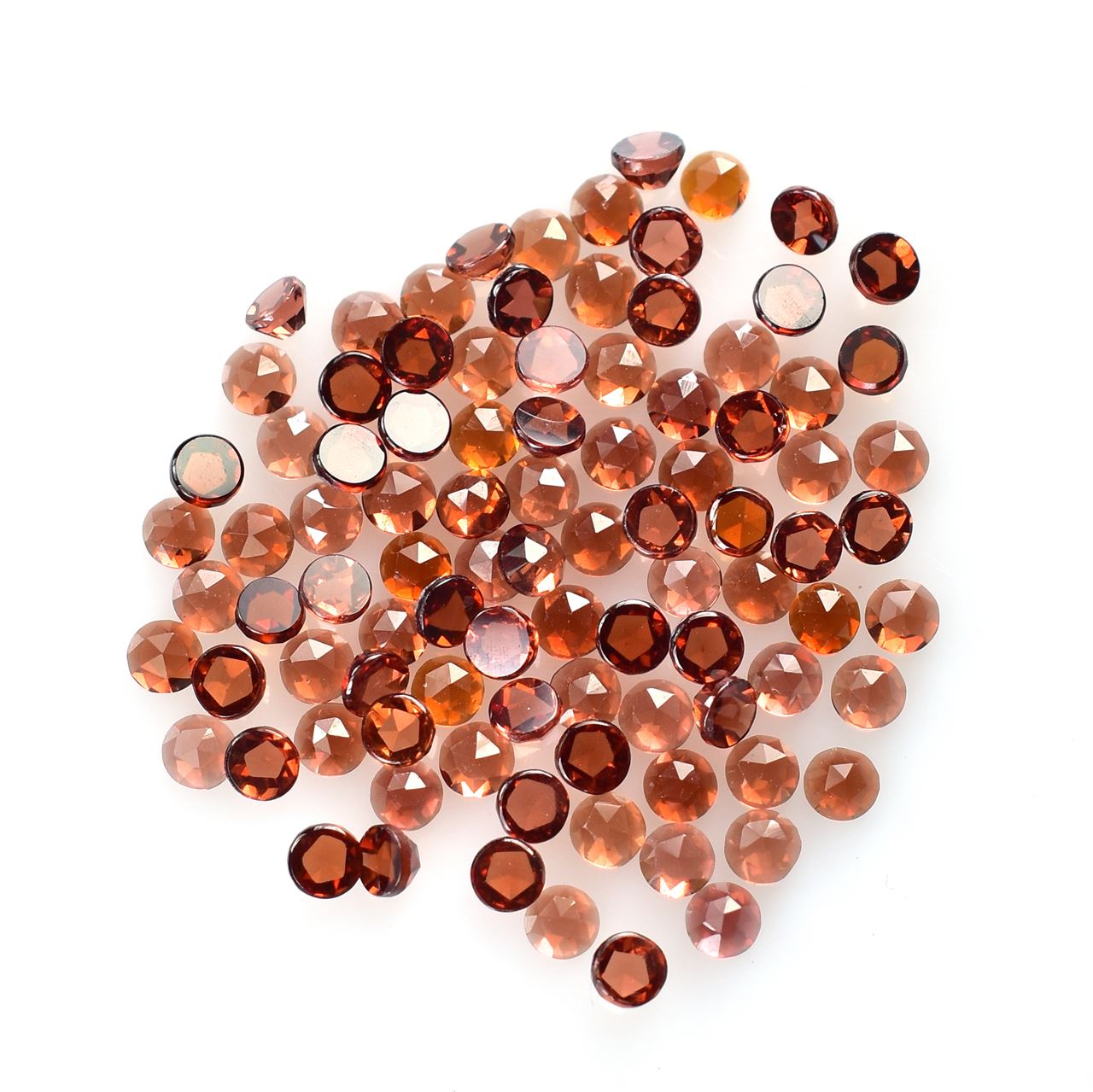 GARNET ROSE CUT ROUND CAB (OPEN RED)(CLEAN) 2.50X2.50 MM 0.10 Cts.