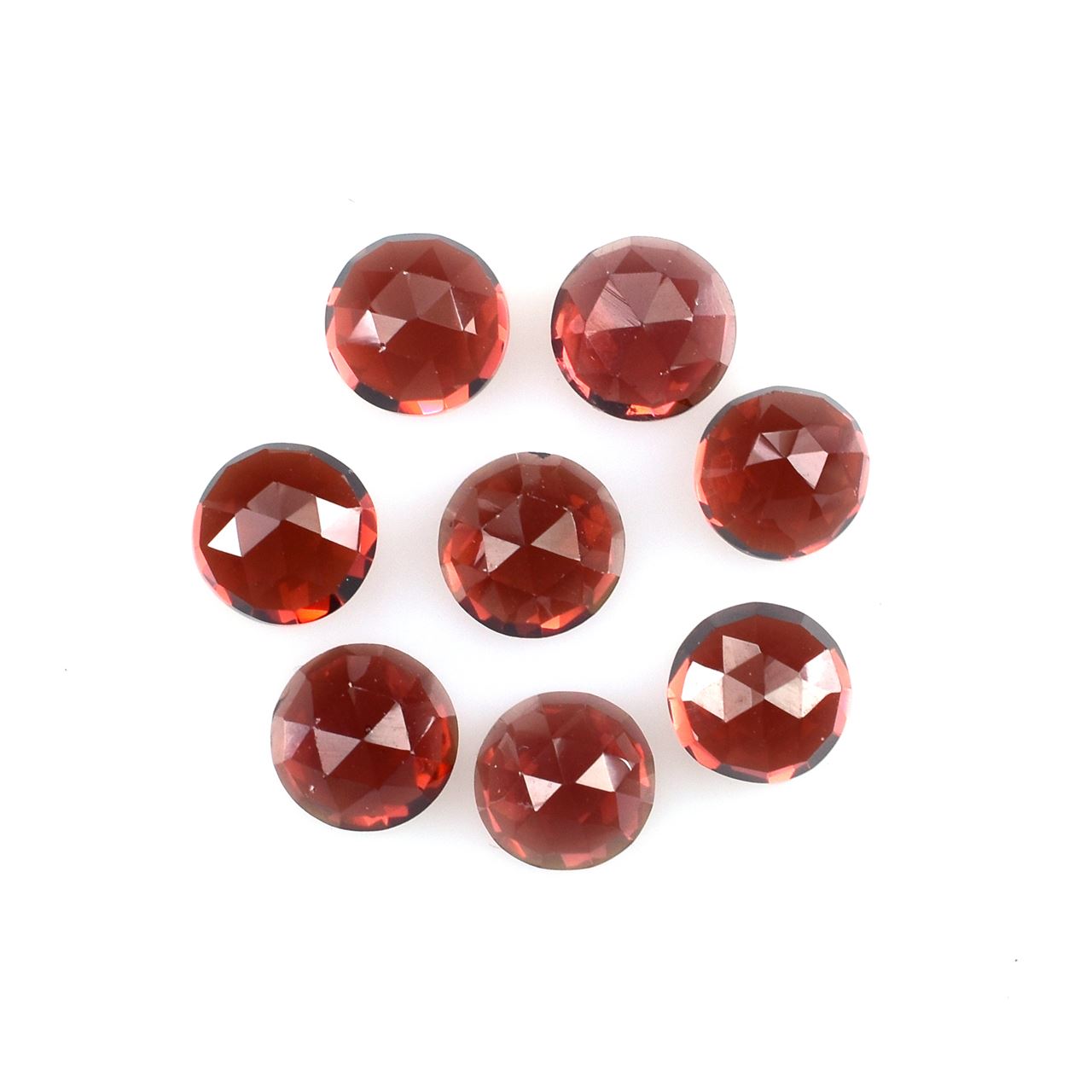 GARNET ROSE CUT ROUND CAB (OPEN RED)(CLEAN) 6.00X6.00 MM 1.14 Cts.