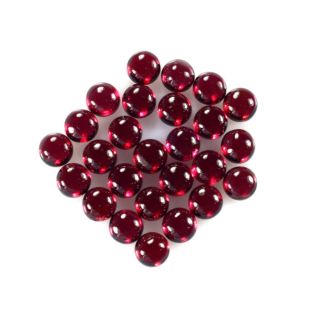 GARNET PLAIN ROUND CAB (DARK)(SI) 5.00X5.00 MM 0.87 Cts.